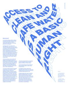 the back cover of an article with blue letters and words in white, on a white background