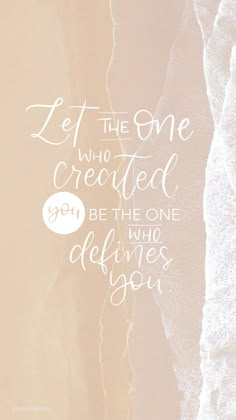 a quote that reads let the one who created be the one who delivers you on an ocean background