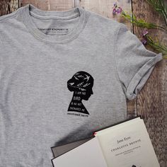 Feminist Tshirt, Charlotte Brontë, Screen Printed Tshirts, Charlotte Bronte, Slogan Tshirt, Jane Eyre, Virginia Woolf, Slogan Tee, Quote Tees