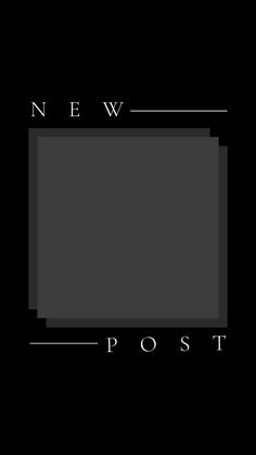 the new post logo in black and white on a dark background with an empty square