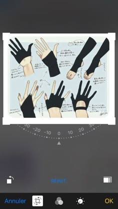 an image of hands with black gloves on top of them and instructions for how to do it