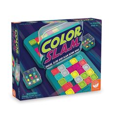 the color slam game is in its box and it's ready to be played