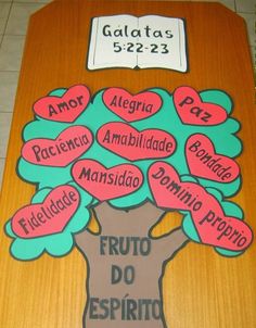 a bulletin board with spanish words in the shape of a tree