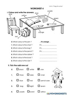 worksheet for grade 4 students with pictures