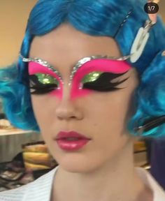 80s Drag Makeup, Drag Art, Lisa Frank Makeup, Drag Aesthetic, Drag Looks, Drag Pride Makeup, Drag Makeup Looks, Maximalist Makeup