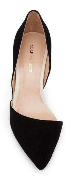 black d'Orsay pointed-toe pumps, Sole Society | love the slightly asymmetrical line of the toe How To Have Style, Round Toe Pumps, Sole Society, Shoe Closet, If The Shoe Fits, Shoe Fits