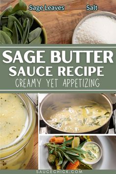 Sage Butter Sauce Recipe Creamy Sauce For Vegetables, Sage Butter Cream Sauce, Creamy Sage Butter Sauce, Butter Sauce For Vegetables, Mother Sauce, Butter Sage Sauce, Sauce For Vegetables, Butter Cream Sauce, Flavored Salt