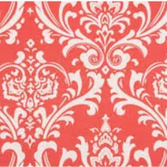 red and white wallpaper with an ornate design