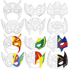 PRICES MAY VARY. Package Included: our DIY hero mask craft kit includes 6 different designs, a total of 36 pieces blank graffiti paper masks and 36 paired elastic ropes; Sufficient quantity can meet your various demand on the art creation and also enough for kids to share and paint together with their friends at cosplay, dress up, birthday or other parties Material and Size:these hero DIY masks are made of quality white cardboard, which is easy to color, lightweight and very reliable, designed a How To Make A Mask Out Of Paper, Free Printable Mardi Gras Mask Template, Masquerade Mask Outline Free Printable, Paper Mask Making, African Mask Project Middle School, College Art Projects, Hero Mask, Mask Craft, Diy Masks