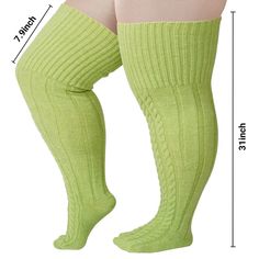 Wool Plus Size Thigh High Socks For Thick Thighs-Avocado Green Green Knee-high Socks For Stocking Stuffers, Green Casual Knee-high Socks For Stocking Stuffer, Green Casual Knee-high Socks, Trendy Green Fall Socks, Fitted Green Casual Socks, Casual Fitted Green Socks, Fitted Green Knee-high Socks For Winter, Casual Green Leg Warmers For Fall, Green Stretch Knee-high Socks