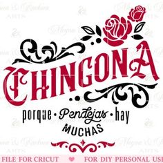 a red and black sign that says,'chinonga porre penigios hay mucass