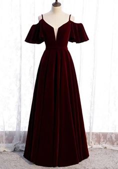 A Line Wine Red Velvet Party Dress Junior Prom Dress, Junior Party Dresses, Velvet Party Dress, Junior Prom, Prom Dresses Elegant, Jr Prom, Junior Prom Dresses, Corset Dress Prom