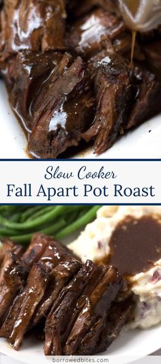 This slow cooker fall apart pot roast recipe transforms an economical piece of meat into a tender main dish bathed in a simple gravy. Chuck Roast Crock Pot, Meal Prep Chicken Recipes, Simple Gravy, Chuck Roast Crock Pot Recipes, Crock Pot Chuck Roast, Roast Crock Pot Recipes, Roast Crock Pot, Roast Slow Cooker, Meal Prep Chicken