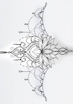 a drawing of a sunflower on a white background with an intricate design in the middle