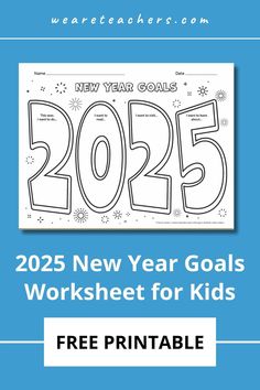 New Year goals template, New Year goal worksheet for kids, free printable New Year’s Resolution Activity For Kids, New Year Goal Setting For Kids, Goals Worksheet For Kids, New Year Goals For Kids, New Year Goals Journal, New Years 2025, New Years Eve Crafts For Kids, New Year Goals Bullet Journal, 2025 New Year