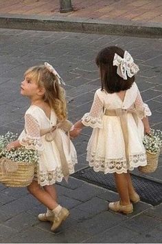 A Line 3/4 Sleeve Lace Flower Girl Dresses Above Knee Baby Dress with – Uniquedresss Cheap Flower Girl Dresses, Tulle Flower Girl, Tulle Flowers, Make Your Own Dress, Flower Girl Dress Lace, Flower Girl Dresses Tulle, Lace Flower, Junior Bridesmaid Dresses, Junior Bridesmaid