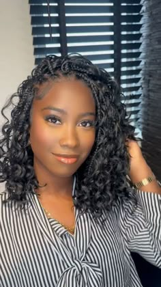 Long Bob Braids For Black Women, Bob Braids Hairstyles Short, Short Bob Braids Black Women, Lily Hairstyle, Boho Short Braids, Shoulder Length Boho Braids, Vacay Braids, Knotless Bob, Boho Bob