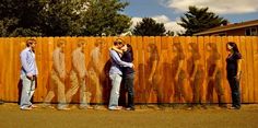 five people standing in front of a wooden fence with the words 5 things women do that really turn off men