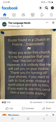 a facebook page with an image of a sign on the side of it that reads, foster found in a church in france translated