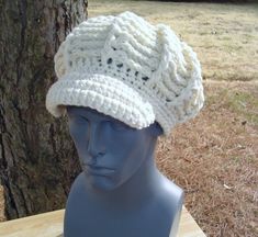 Beanie Man, Crochet Hats Free Pattern Ladies, Newsboy Cap Women, Tam Hat, Hat Cream, Women Beanie, Purple Sage, Visor Beanie, Crochet Hat Free