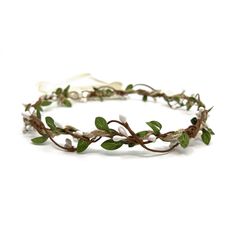 Green leaf Flower Crown, Green halo tiara, Bridesmaid leaf headband, Rustic crown flower girl headpiece, Wedding Headband, Bohemian Crown Forest Tiara Fairy Crown, Nature Tiara, Leave Crown, Nature Headpiece, Bridesmaid Tiara, Flower Crown Green, Plant Crown, Forest Crown, Green Flower Crown