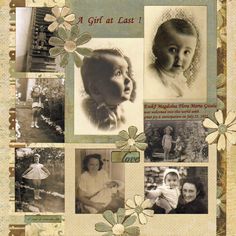 Vintage scrapbook page Ancestry Photos, Family Layout