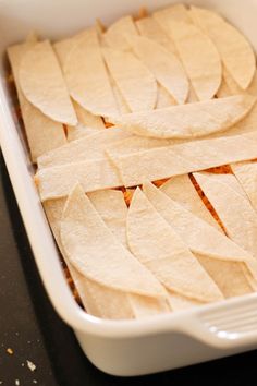 the food is prepared and ready to be cooked in the oven or on the counter