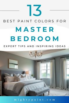 Create Your Dream Master Bedroom with These 13 Stunning Paint Colors Bedroom Paint Ideas Master Color, Benjamin Moore Bedroom, Design A Bedroom, Wall Color Combination, Accent Wall Colors