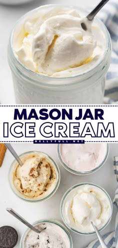 No special appliance needed to make Mason Jar Ice Cream – just a mason jar, 4 simple ingredients, and 5 minutes of prep! Customize it with optional mix-ins for a different flavor every time. It’s such an easy and delicious treat to enjoy in the summer or anytime. Homemade Ice Cream In A Mason Jar, Jar Ice Cream Mason, Ice Cream In A Jar For Kids, How To Make Ice Cream In A Mason Jar, Ice Cream Recipes Mason Jar, Ice Cream In A Mason Jar Recipe, Diy Easy Ice Cream, Ice Cream In A Jar Recipe, Non Churn Ice Cream