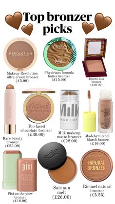 Bronzer recommendations #beauty #bronzer #makeuo Makeup From Sephora, Perfect Makeup Tutorial, Beauty On A Budget, Physicians Formula Makeup, Best Bronzer, Bronzer Makeup, Makeup Revolution London, No Lie, Swag Makeup