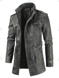 Parka Men Outfit, Long Leather Jacket, Faux Jacket, Longline Jacket, Cheap Mens Fashion, Mens Parka, Coat Men, Jackets Men Fashion, Jacket Parka