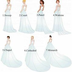 the different types of wedding dresses are shown in this diagram, which shows how to wear them