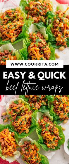 easy and quick beef lettuce wraps are the perfect appetizer for any meal