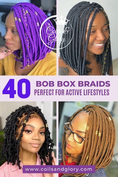 40 Stylishly Short Braids Hairstyles You'll Fall In Love With in 2023 - Coils and Glory Braided Twist Hairstyles, Weekly Hairstyles, Short Braids Hairstyles, Winter Protective Styles, Blonde Braiding Hair, Afrocentric Hair, Bob Box Braids Styles, Short Braid Hairstyles