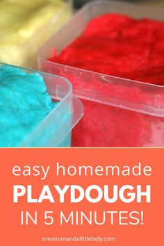 homemade playdough in 5 minutes