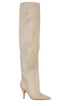 ->calfskin, 100% Luxury Knee-high Calf Leather Boots, Luxury Calf Leather Knee-high Boots With Square Toe, Beige Leather Knee-high Boots With Comfort Fit, Beige Leather Knee-high Boots Medium Width, Luxury Snip Toe Heeled Boots For Fall, Luxury Knee-high Boots With Sculpted Heel And Round Toe, Chic Heeled Boots With Snip Toe And Leather Lining, Chic Snip Toe Heeled Boots With Leather Lining, Winter Beige Calf Leather Boots