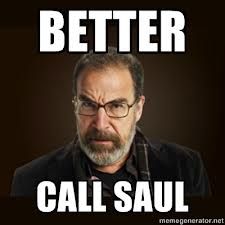 an image of a man with glasses saying better call saul