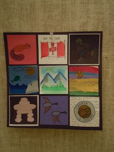 a bulletin board with some pictures on it