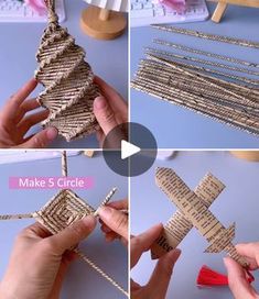 instructions to make a paper cross ornament