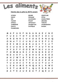 the french word search is shown in this image