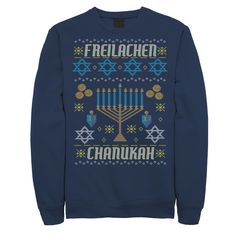 a sweater with the words fehlachen chanukh on it