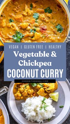 vegan and gluen free healthy vegetable and chickpea coconut curry recipe