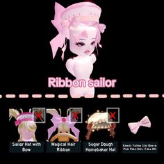 a cutecore ribbon sailor hat outfit combo i posted on my tiktok !! DOES INCLUDE UGC (last item) !! Hat Hacks Royale High, Hat Combos Royale High, Rh Hat Combos, Royale High Accessory Combos, Royale High Cutecore, Royal High Hat Combos, Cutecore Royale High, Royale High Hat Combos, Sailor Hat Outfit