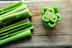 celery stalks are cut up and ready to be used as garnishes