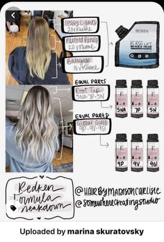 Redkin Eq Shades Formulas, High Lowlights, Cosmetology Instructor, Redken Products, Redken Formulas, Toner Formulas, Hair Color Placement, Redken Hair Color, Balayage Blond