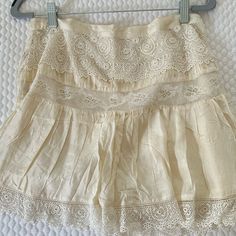 Nwot. Never Worn. Bought And Didn't Fit. Off White Color. "Branford Skirt" White Cotton Feminine Mini Skirt, Cottagecore White Cotton Skirt, Loveshackfancy Skirts, White Loveshackfancy Skirt, White Bohemian Mini Skirt, Relaxed Fit, Cutest Clothes, Body Decor, Style Bundle, Off White Color