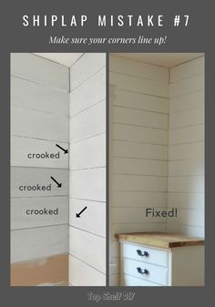 the before and after pictures of how to install faux shiplap