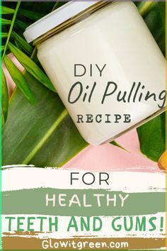 Make a DIY herbal oil-pulling recipe to whiten teeth, soothe painful gums, reduce plaque, and freshen bad breath at Glowitgreen.com! We know of the benefits of oil pulling with coconut oil. However, this recipe adds other great natural ingredients for a brighter, healthier, fresher mouth and smile! Oil Pulling Recipe, Coconut Oil Pulling Teeth, Coconut Oil Toothpaste, Remedies For Dry Mouth, Oil Pulling Benefits, Homemade Mouthwash, Healthy Teeth And Gums, Coconut Oil For Teeth, Whiter Teeth