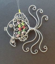 Drátěná Socha, Wire Fish, Wire Animals, Lucky Fish, Copper Wire Art, Wire Ornaments, Wire Jewelery, Fish Decor, Fish Home