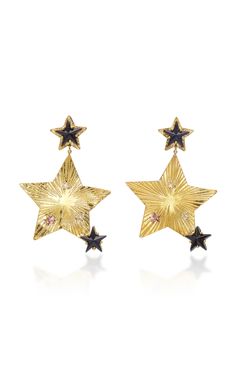 MERCEDES SALAZAR PRINCIPITO 10 EARRINGS. #mercedessalazar # Earrings In Gold, Star Design, Lovely Earrings, Gold Fashion, Ear Jewelry, Moda Operandi, Fashion Collection, Jewelry Pieces